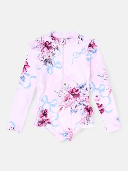 Angel & Rocket Kids' Sunsafe Long Sleeve Swimsuit, Pink Light, 