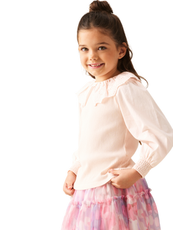 Angel & Rocket Kids' Elise Bow Collar Long Sleeve Top, Pink - view 2, Pink