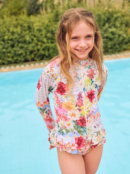 Angel & Rocket Kids' Cove Long Sleeve Swimsuit, Multi - view 2, Multi