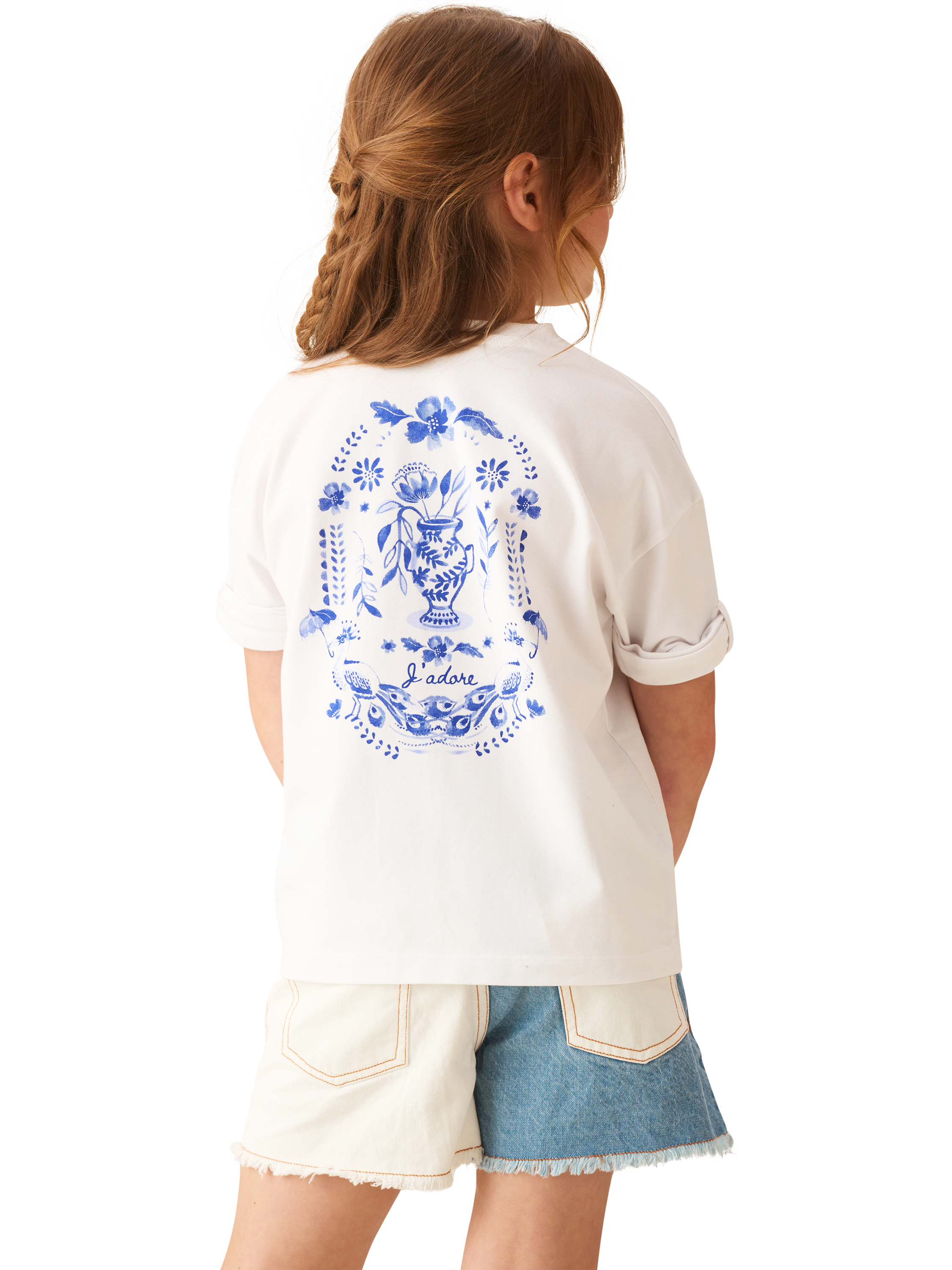 Product image 2 of 6, which shows Angel & Rocket Kids' J'adore T-Shirt, White, 3-4 years