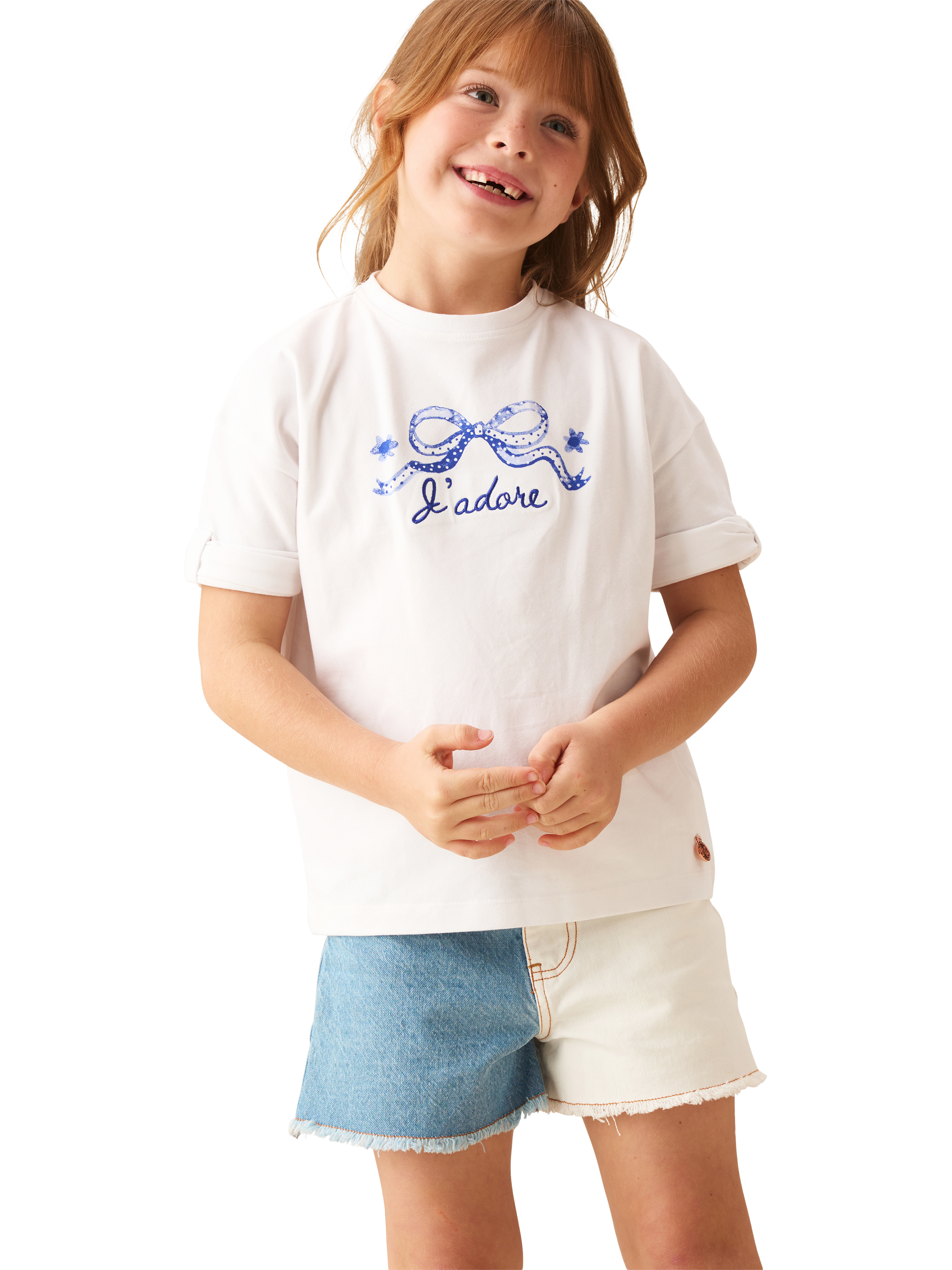 Product image 3 of 6, which shows Angel & Rocket Kids' J'adore T-Shirt, White, 3-4 years