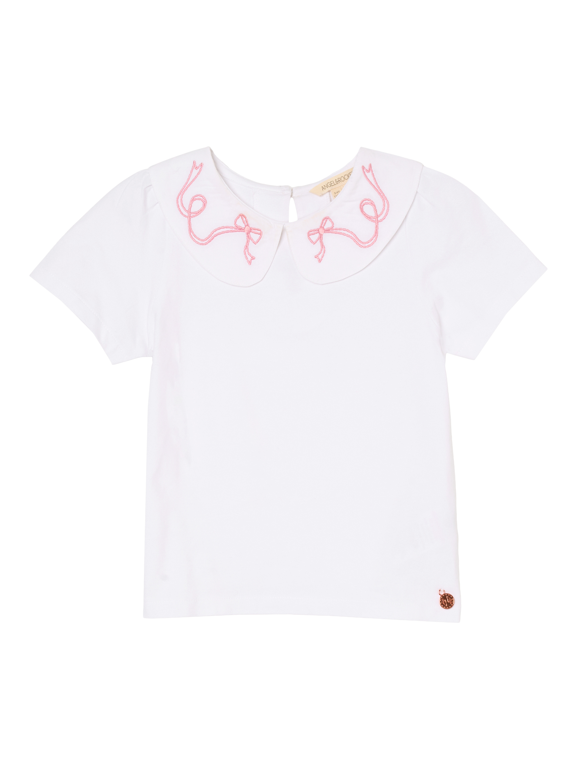 Product image 5 of 7, which shows Angel & Rocket Kids' Peter Pan Collar Top, White, 3-4 years
