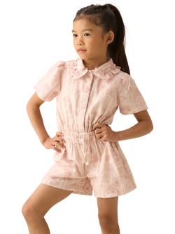 Angel & Rocket Kids' Printed Short Playsuit, Natural, Natural