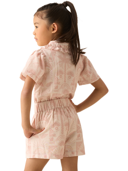 Angel & Rocket Kids' Printed Short Playsuit, Natural - view 2, Natural