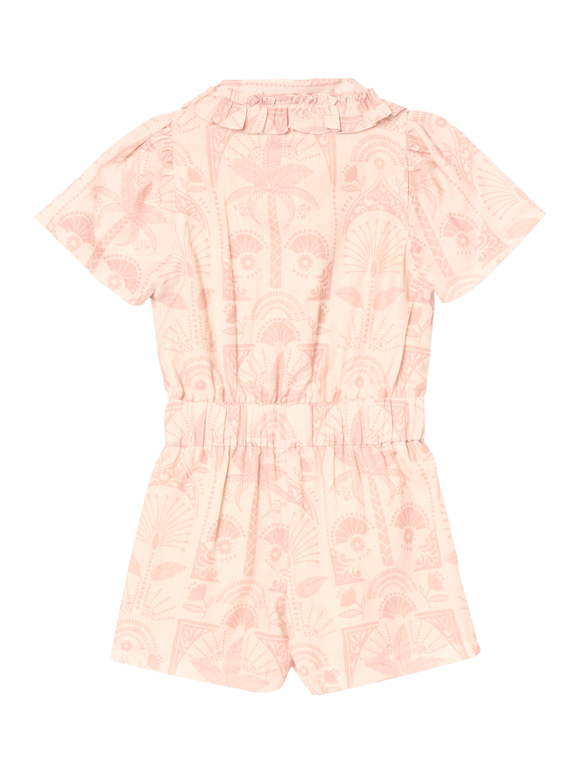 Product image 7 of 8, which shows Angel & Rocket Kids' Printed Short Playsuit, Natural, 3 years