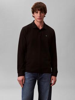 Calvin Klein Casual Long Sleeve Polo Shirt - view 2, Black
