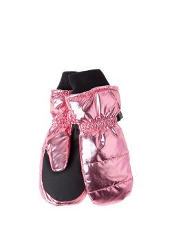 Lindex Kids' Metallic Padded Mittens, Dusty Pink, Dusty Pink