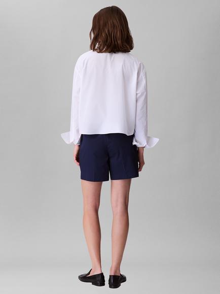 Calvin Klein Solid Boxy Cropped Shirt, Brilliant White - view 2, Brilliant White
