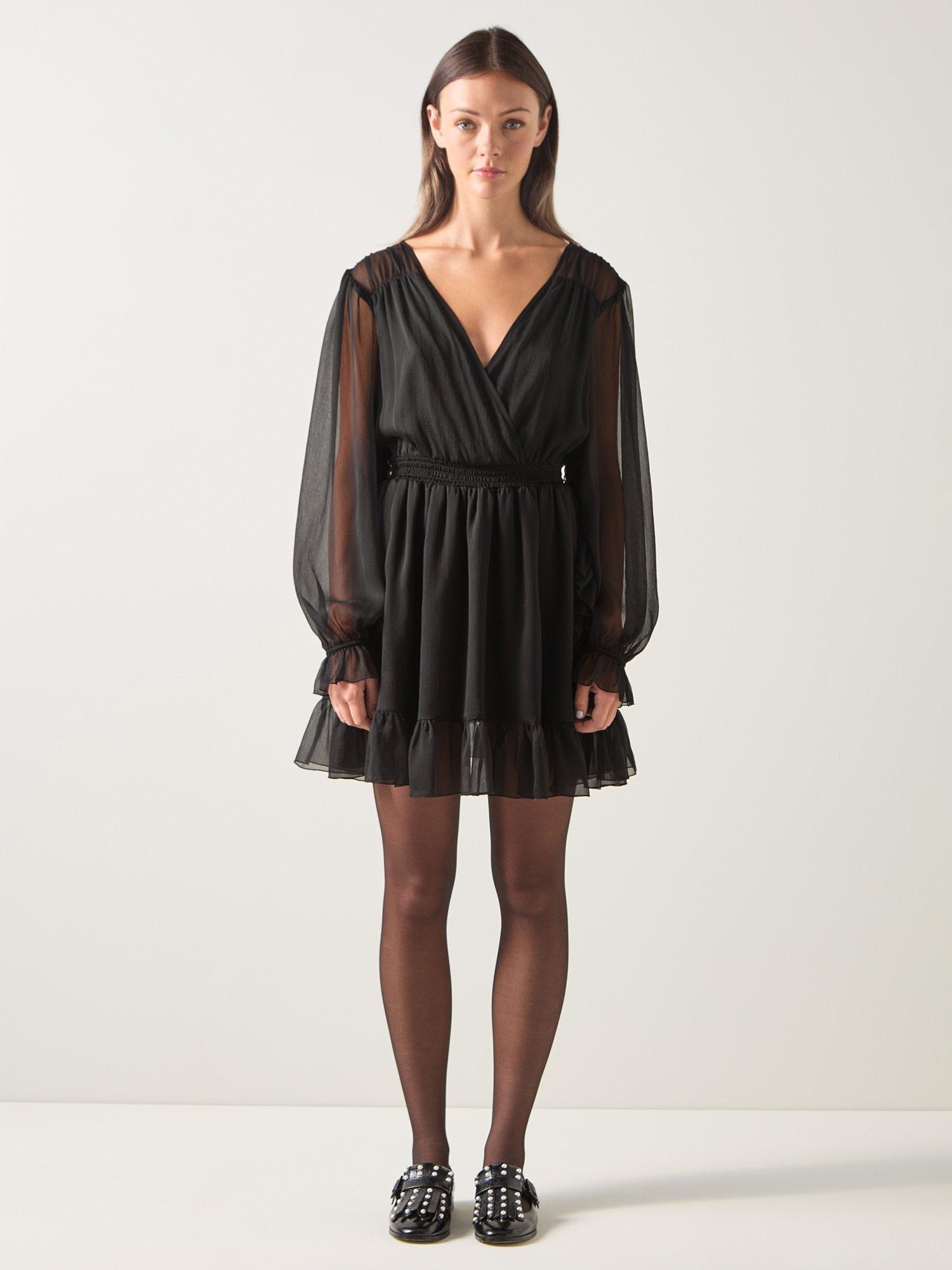 Product image 1 of 4, which shows L.K.Bennett Bow Dress, Black, 6