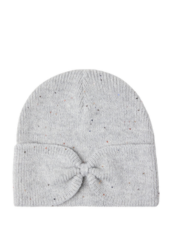 Lindex Kids' Sparkle Knitted Beanie Hat, Grey Melange, Grey Melange