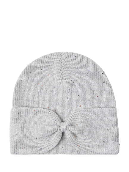 Lindex Kids' Sparkle Knitted Beanie Hat, Grey Melange, Grey Melange