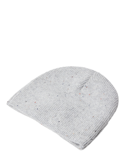Lindex Kids' Sparkle Knitted Beanie Hat, Grey Melange - view 2, Grey Melange