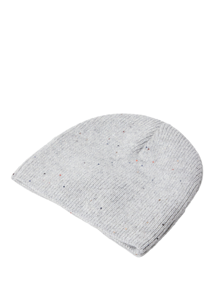 Lindex Kids' Sparkle Knitted Beanie Hat, Grey Melange - view 2, Grey Melange