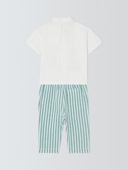 John Lewis Baby Tiger Embroidery Short Sleeve Shirt & Trousers Set, Multi - view 2, Multi