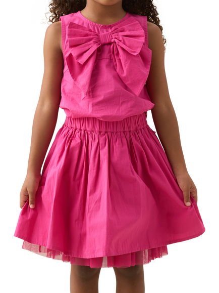 Angel & Rocket Kids' Cotton Bow Skirt, Pink, Pink