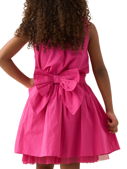 Angel & Rocket Kids' Cotton Bow Skirt, Pink - view 2, Pink