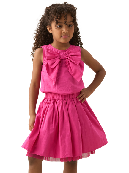 Angel & Rocket Kids' Cotton Bow Shell Top, Pink, Pink