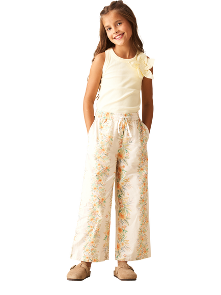 Angel & Rocket Kids' Sleeveless Corsage Vest Top, Yellow - view 2, Yellow