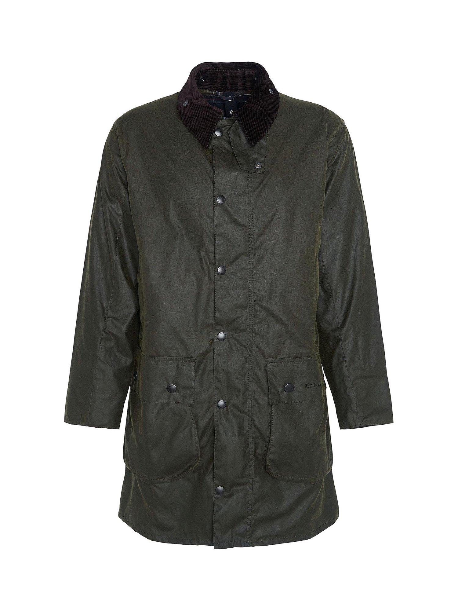 Product image 9 of 9, which shows Barbour Border Long Waxed Jacket, Archive Olive, 40R
