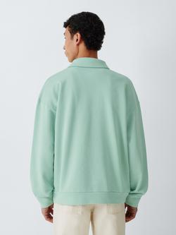 Kin Washed Cotton Rugby Shirt, Gossamer Green - view 2, Gossamer Green