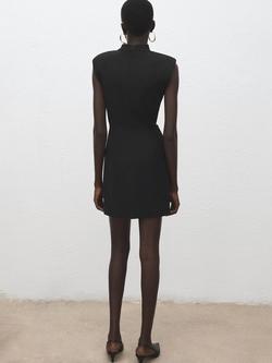 Mango Vane Waist Detail Mini Dress, Black - view 2, Black