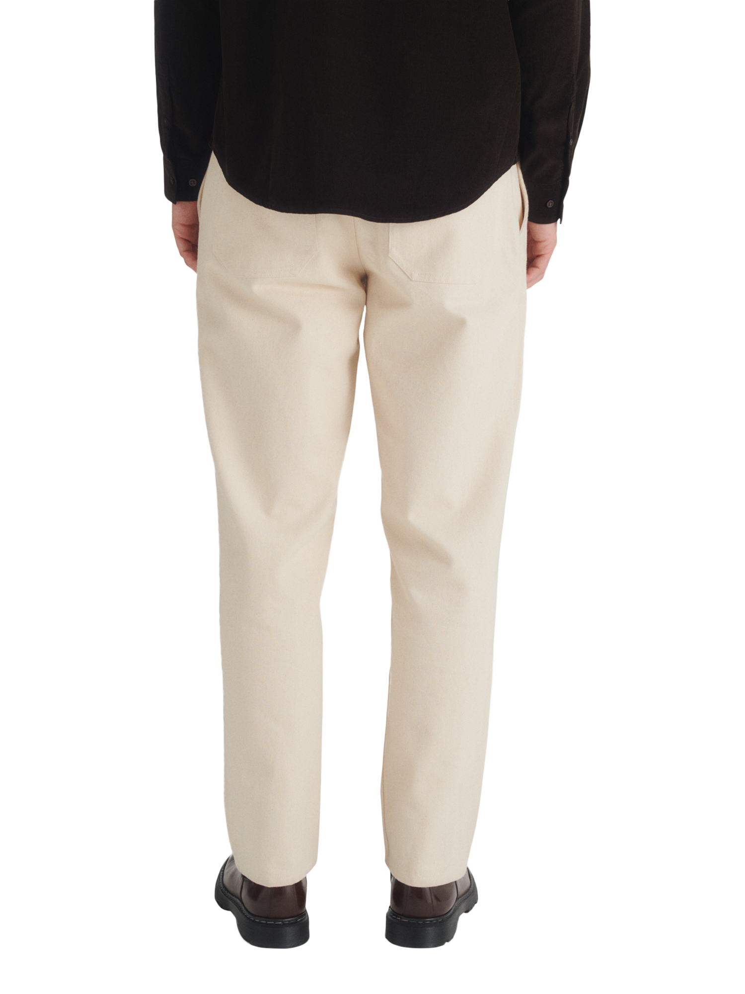 Product image 2 of 6, which shows Maison Standards Cadix Slim Fit Canvas Jeans, Ecru, 29R