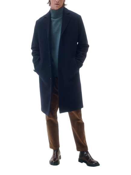 Maison Standards Gill Wool Mix Oversized Coat, Navy, Navy