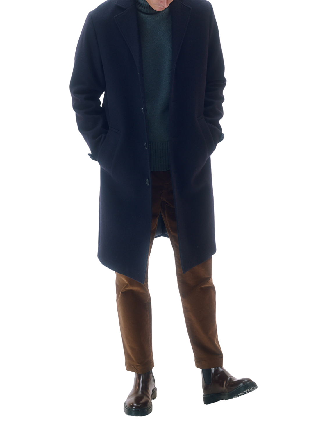 Product image 3 of 4, which shows Maison Standards Gill Wool Mix Oversized Coat, Navy, S