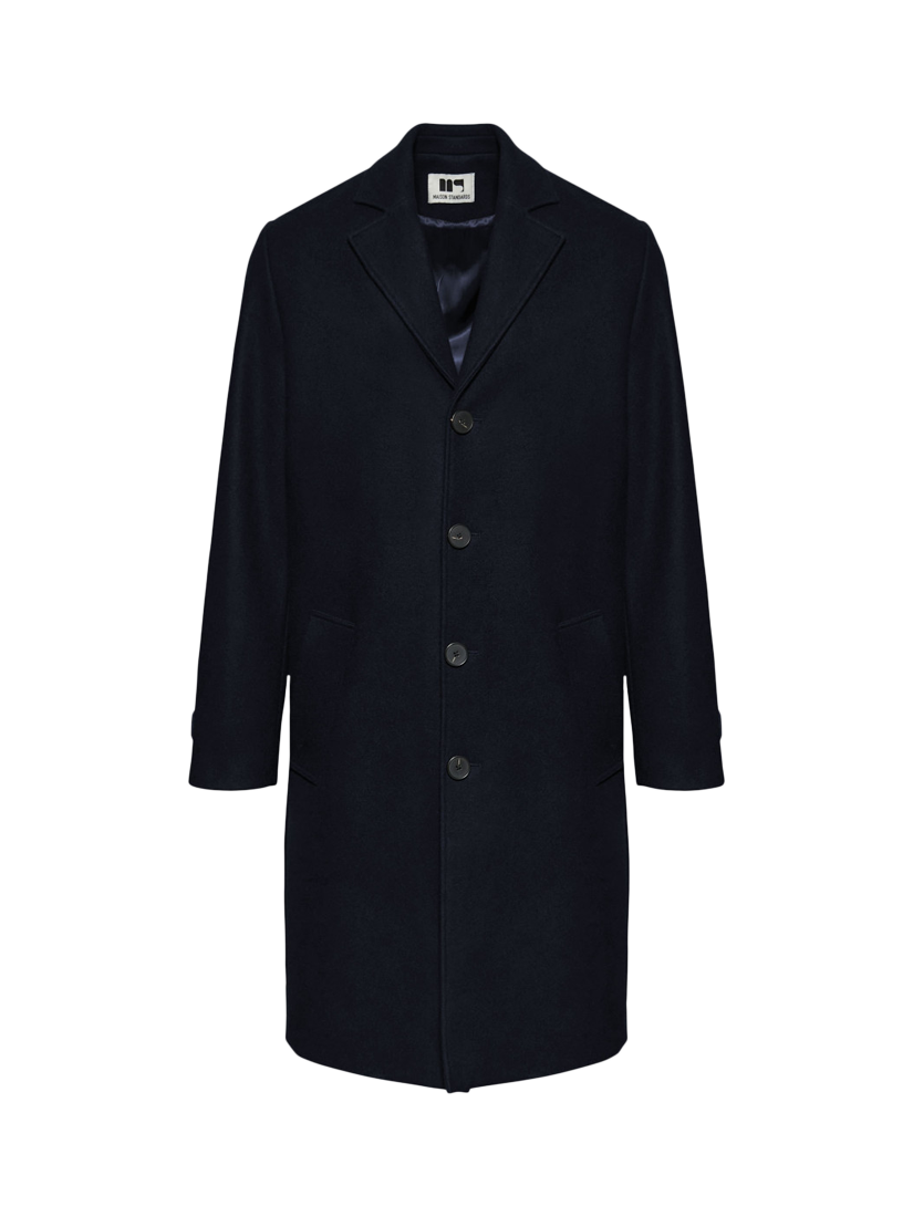 Product image 4 of 4, which shows Maison Standards Gill Wool Mix Oversized Coat, Navy, S