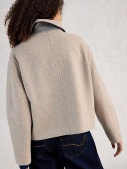 White Stuff Aden Boxy Wool Blend Jacket, Grey - view 2, Grey