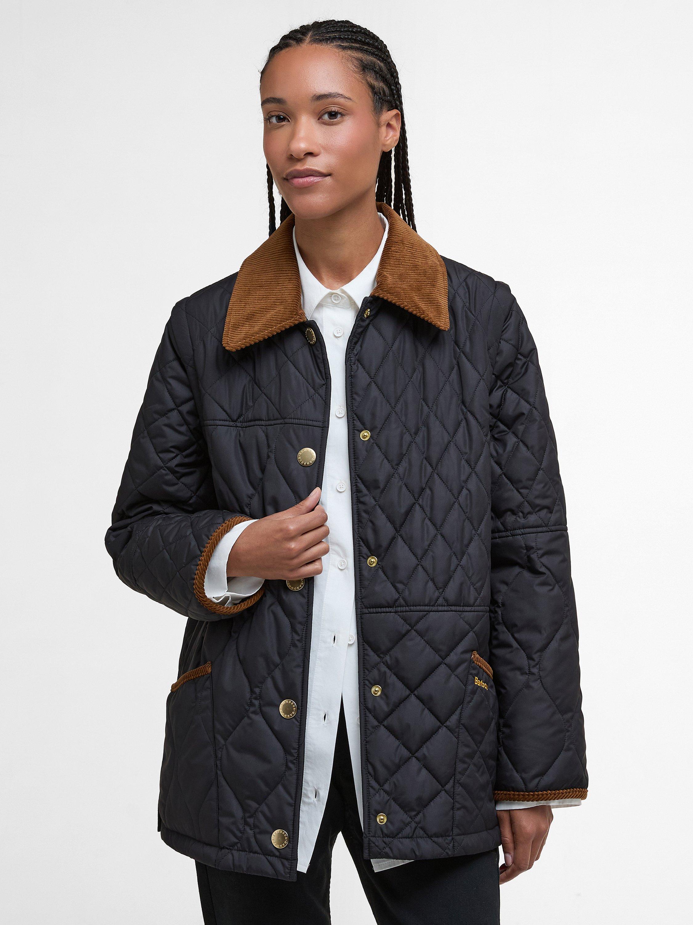 Product image 1 of 8, which shows Barbour Lorrie Quilted Jacket, Black, 16