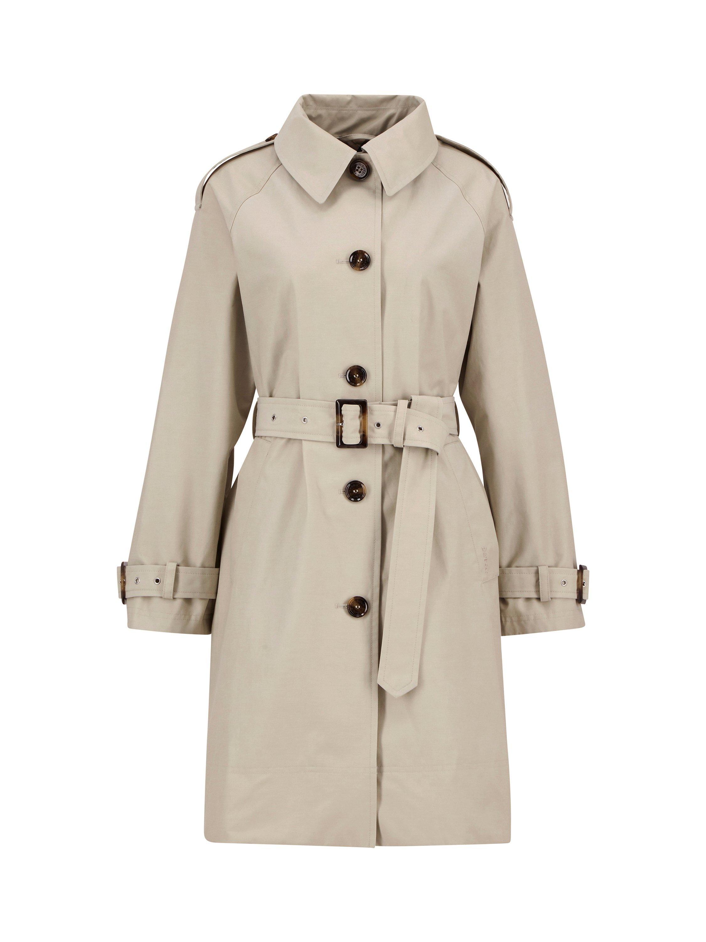 Product image 4 of 7, which shows Barbour Maia Showerproof Trench Coat, Mist/Hessian, 16