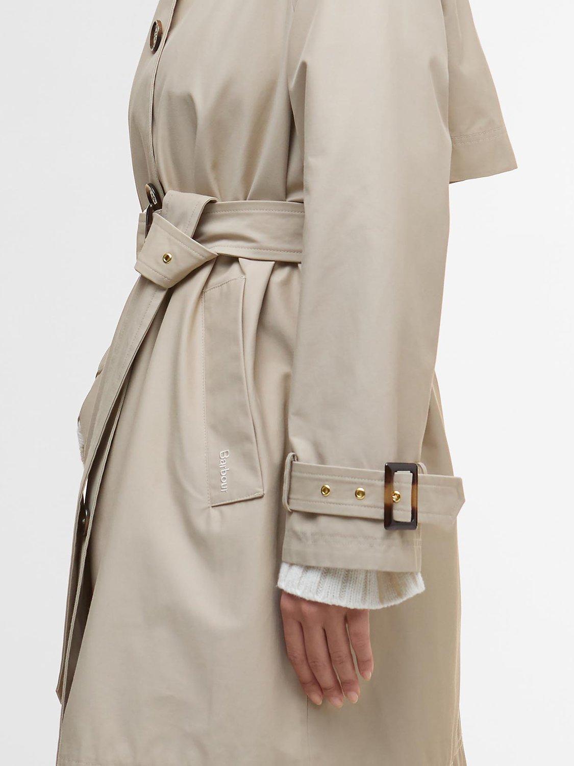 Product image 7 of 7, which shows Barbour Maia Showerproof Trench Coat, Mist/Hessian, 16