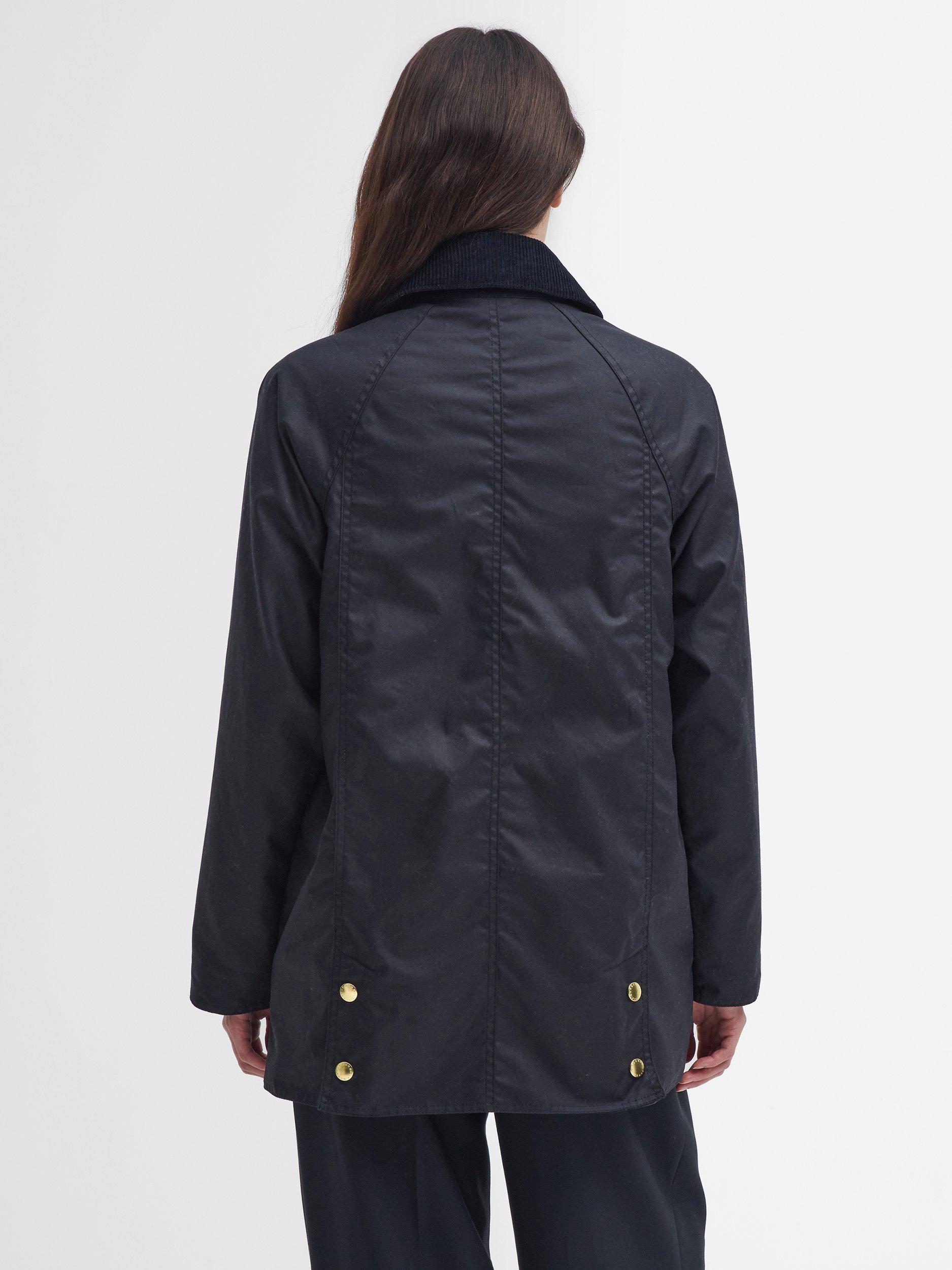 Product image 2 of 9, which shows Barbour Modern Beadnell Waxed Jacket, Navy/Classic, 8