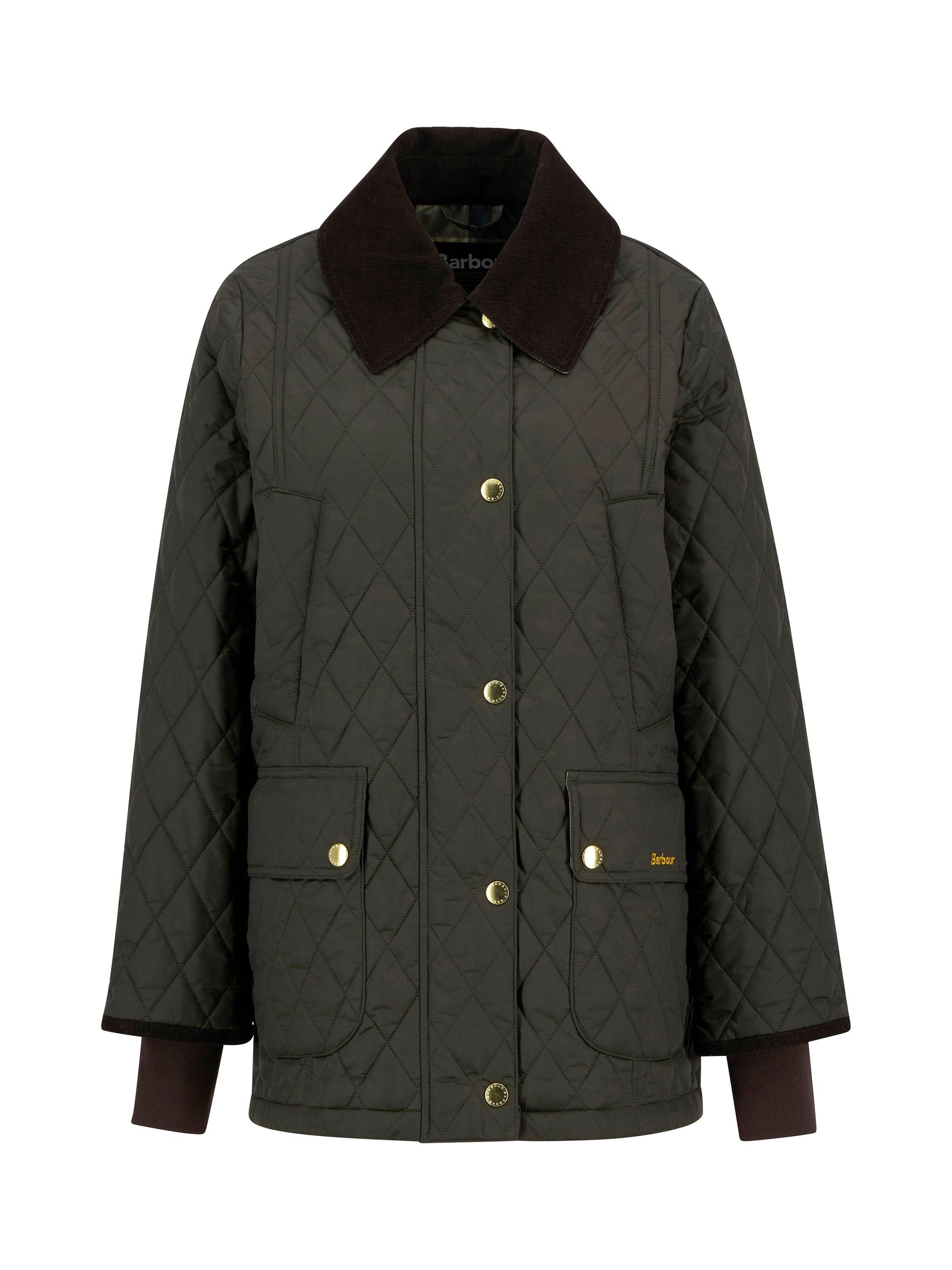 Product image 4 of 11, which shows Barbour Modern Beadnell Quilted Jacket, Sage/Ancient, 8