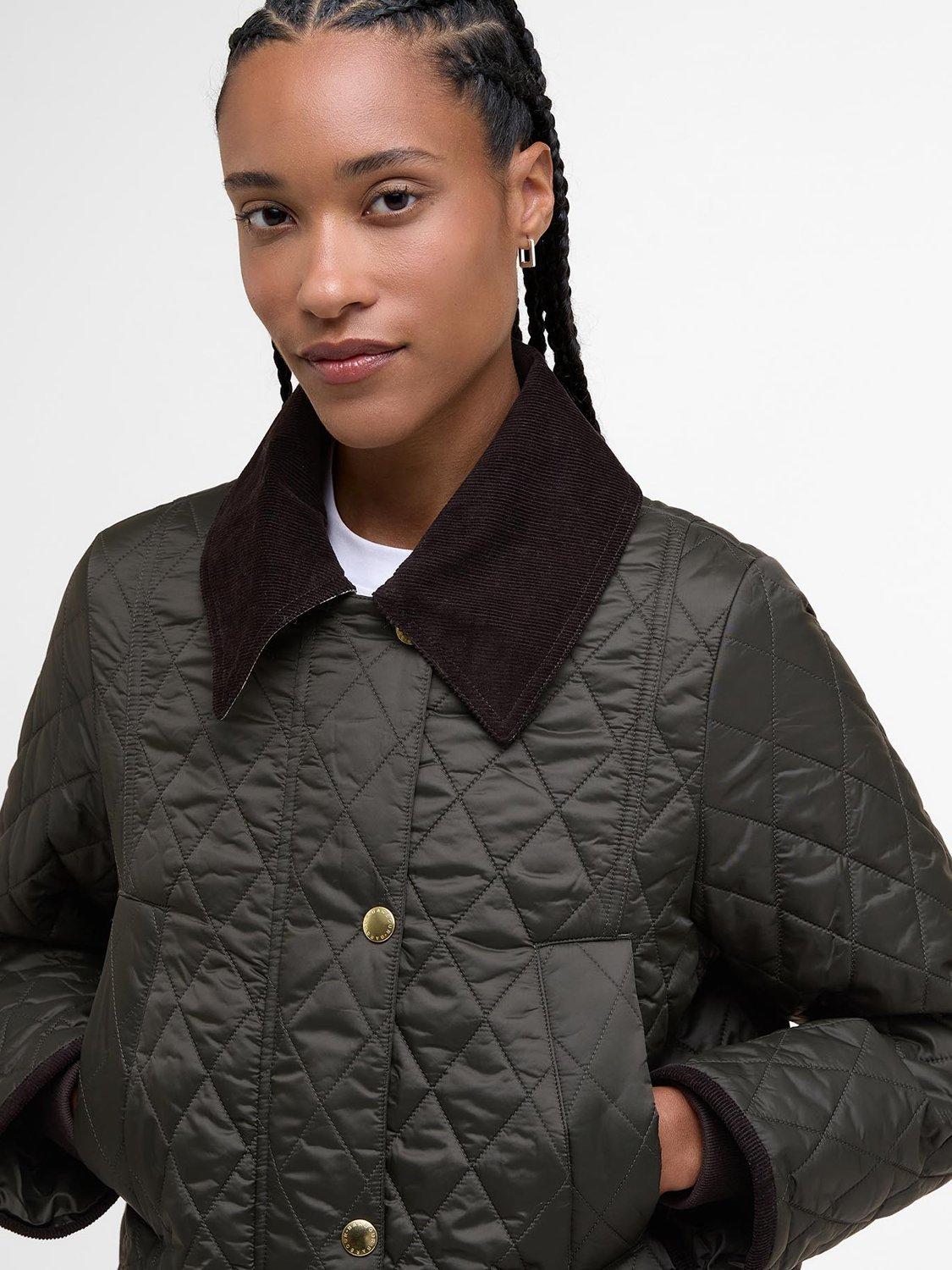 Product image 5 of 11, which shows Barbour Modern Beadnell Quilted Jacket, Sage/Ancient, 8