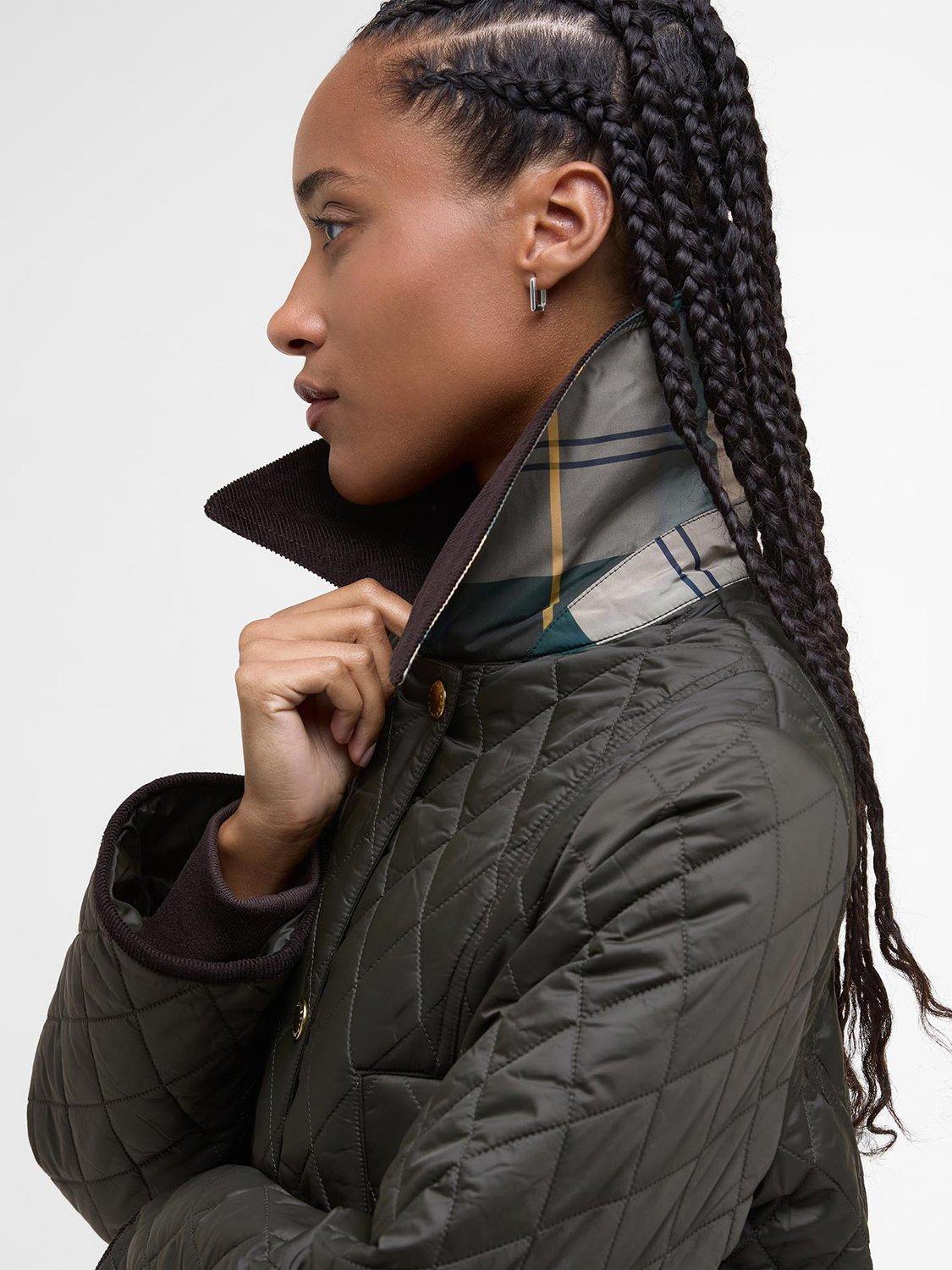 Product image 6 of 11, which shows Barbour Modern Beadnell Quilted Jacket, Sage/Ancient, 8