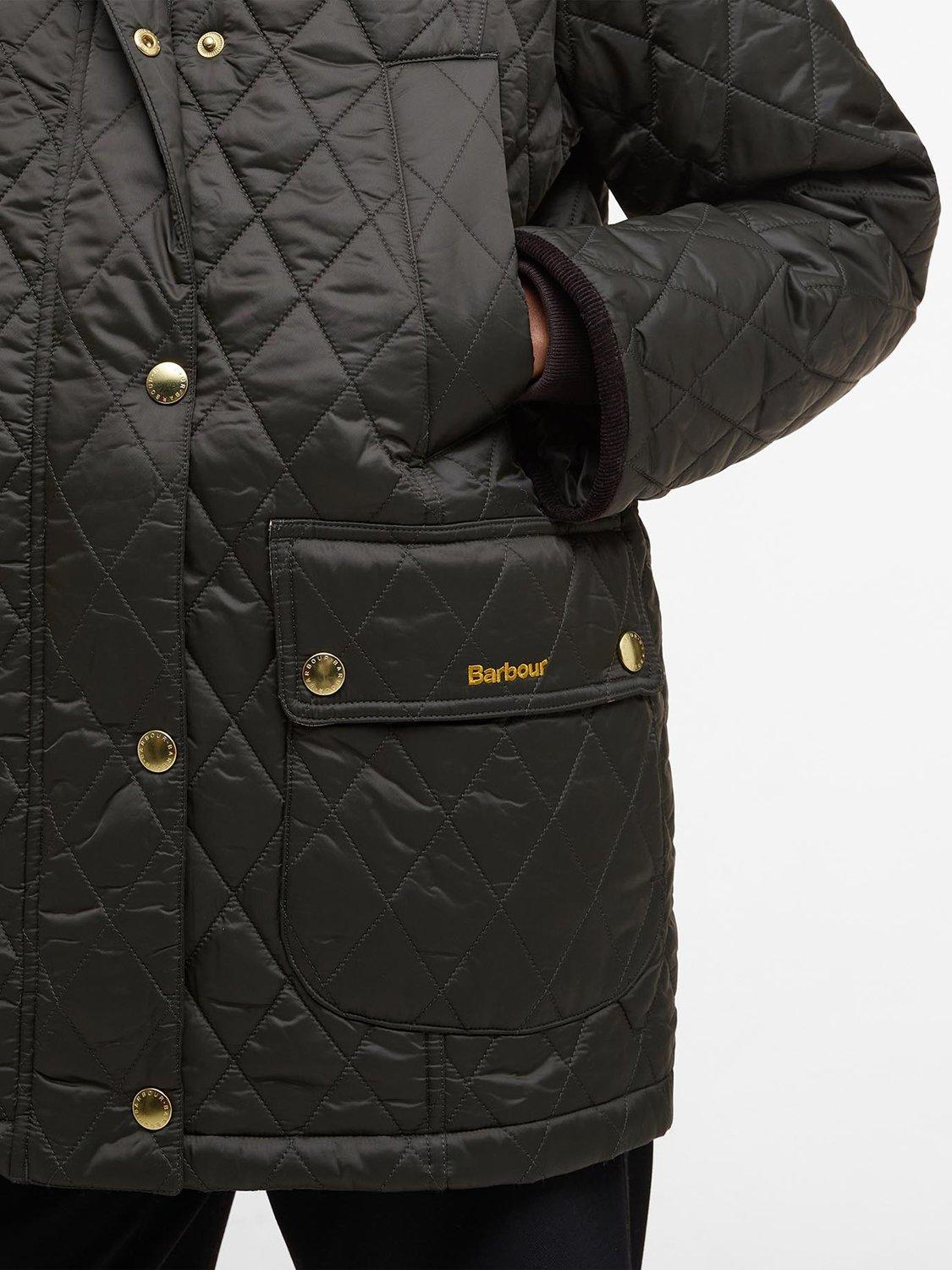 Product image 7 of 11, which shows Barbour Modern Beadnell Quilted Jacket, Sage/Ancient, 8