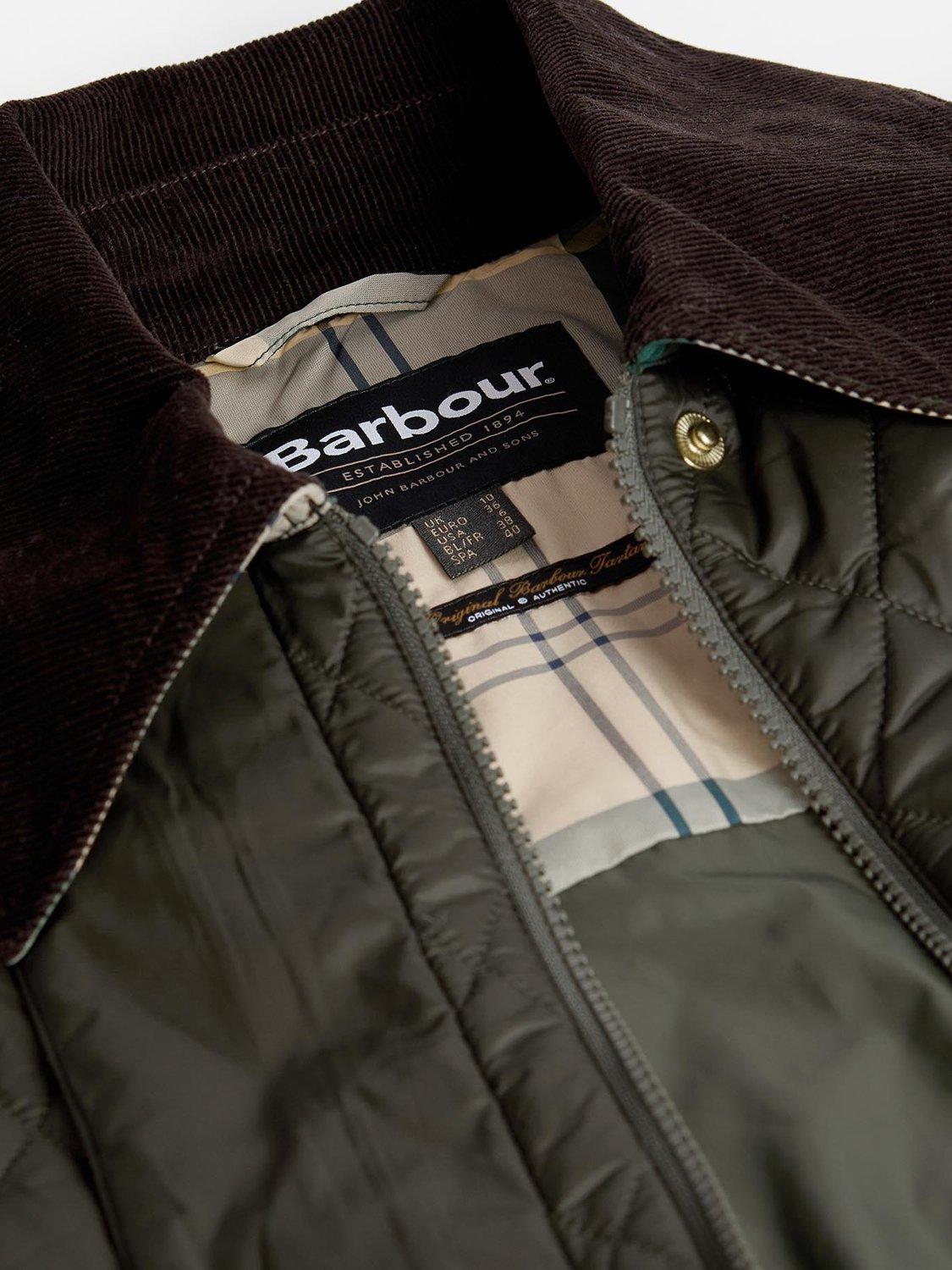 Product image 10 of 11, which shows Barbour Modern Beadnell Quilted Jacket, Sage/Ancient, 8