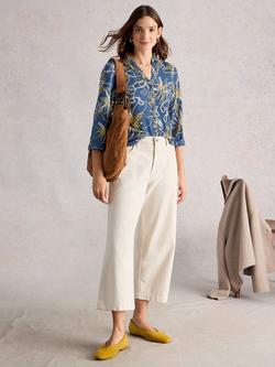 White Stuff Annie Abstract Print Cotton Shirt, Blue/Multi, Blue/Multi