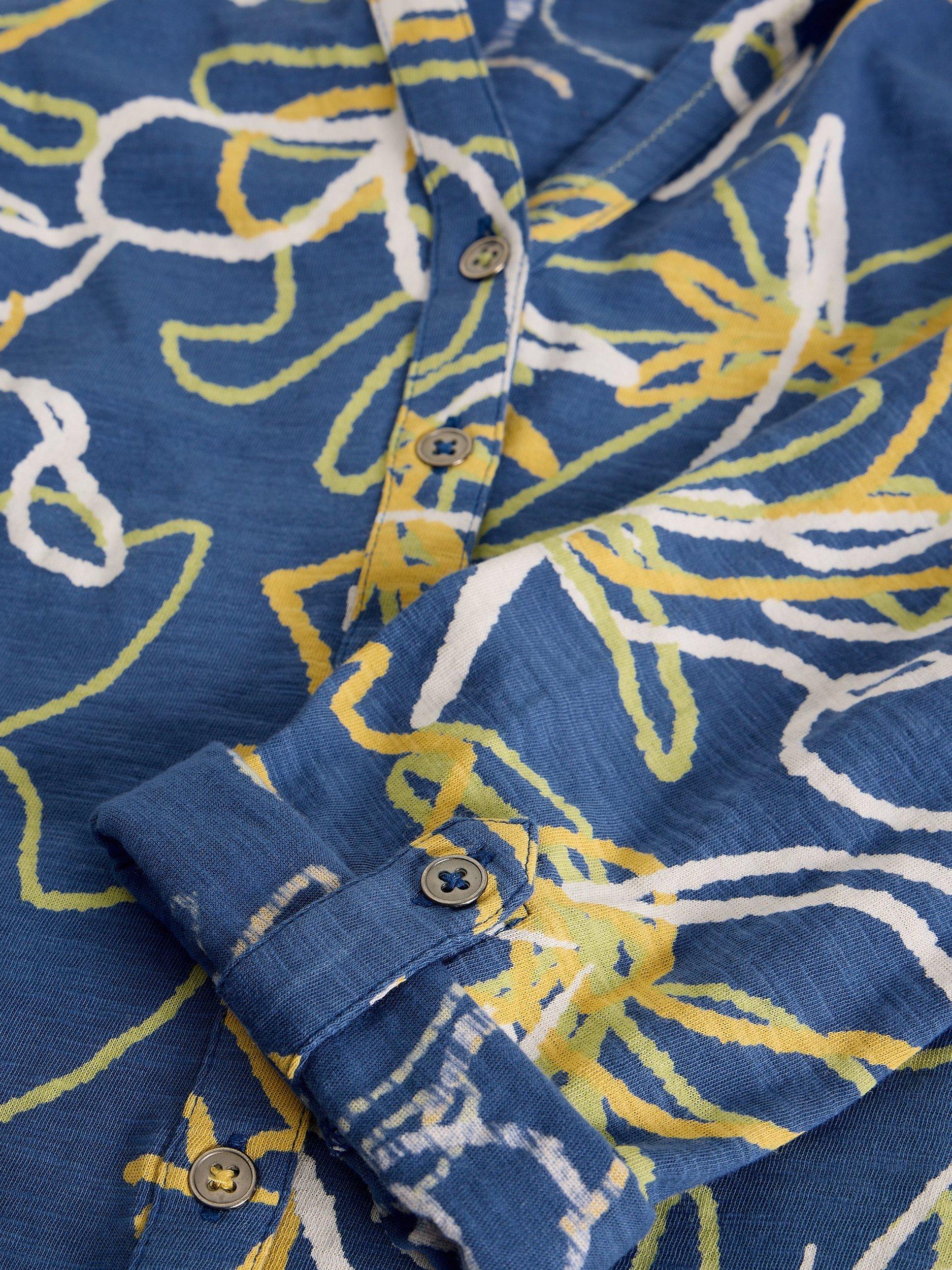 Product image 6 of 6, which shows White Stuff Annie Abstract Print Cotton Shirt, Blue/Multi, 6