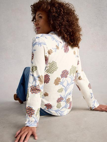 White Stuff Annie Mixed Print Jersey Shirt, White/Multi - view 2, White/Multi