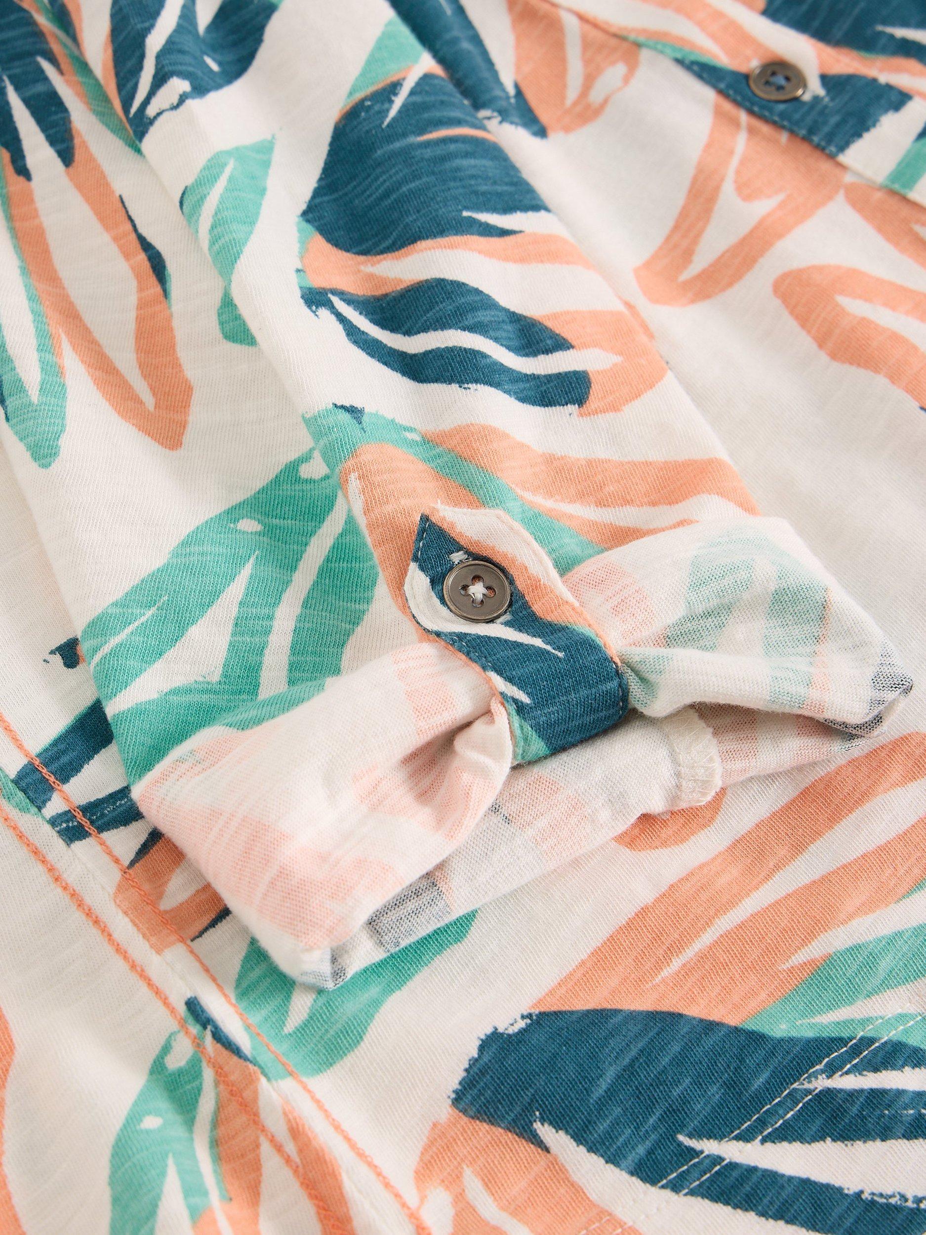 Product image 6 of 6, which shows White Stuff Annie Abstract Floral Jersey Shirt, Ivory/Multi, 6