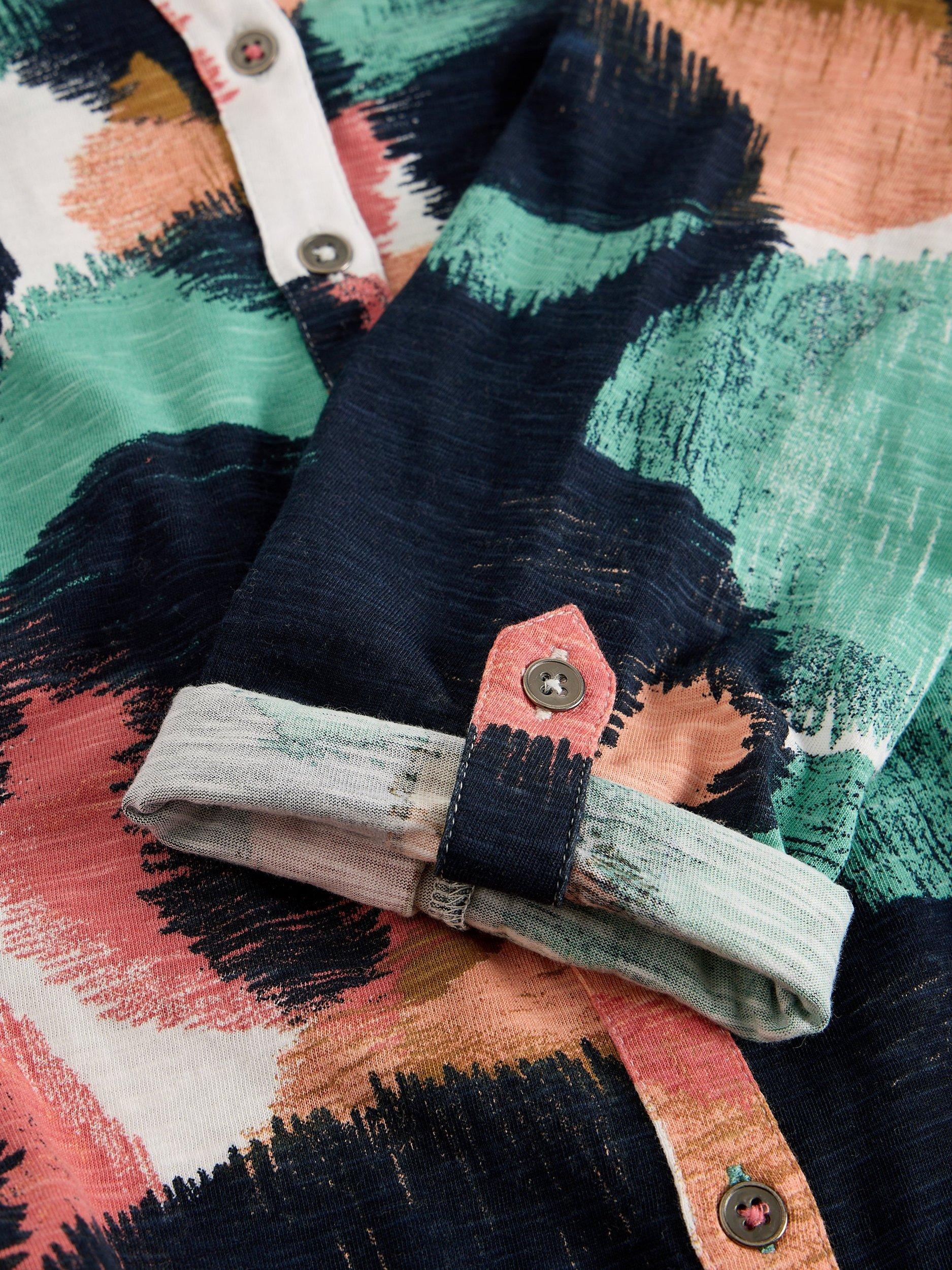 Product image 6 of 6, which shows White Stuff Annie Abstract Jersey Shirt, Navy/Multi, 6