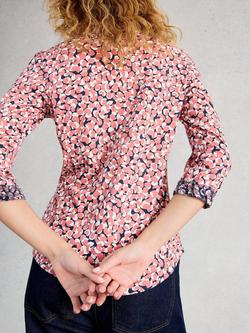 White Stuff Annie Geometric Jersey Shirt, Pink - view 2, Pink