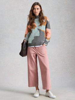 White Stuff Aria Abstract Camo Print Jumper, Grey/Multi, Grey/Multi