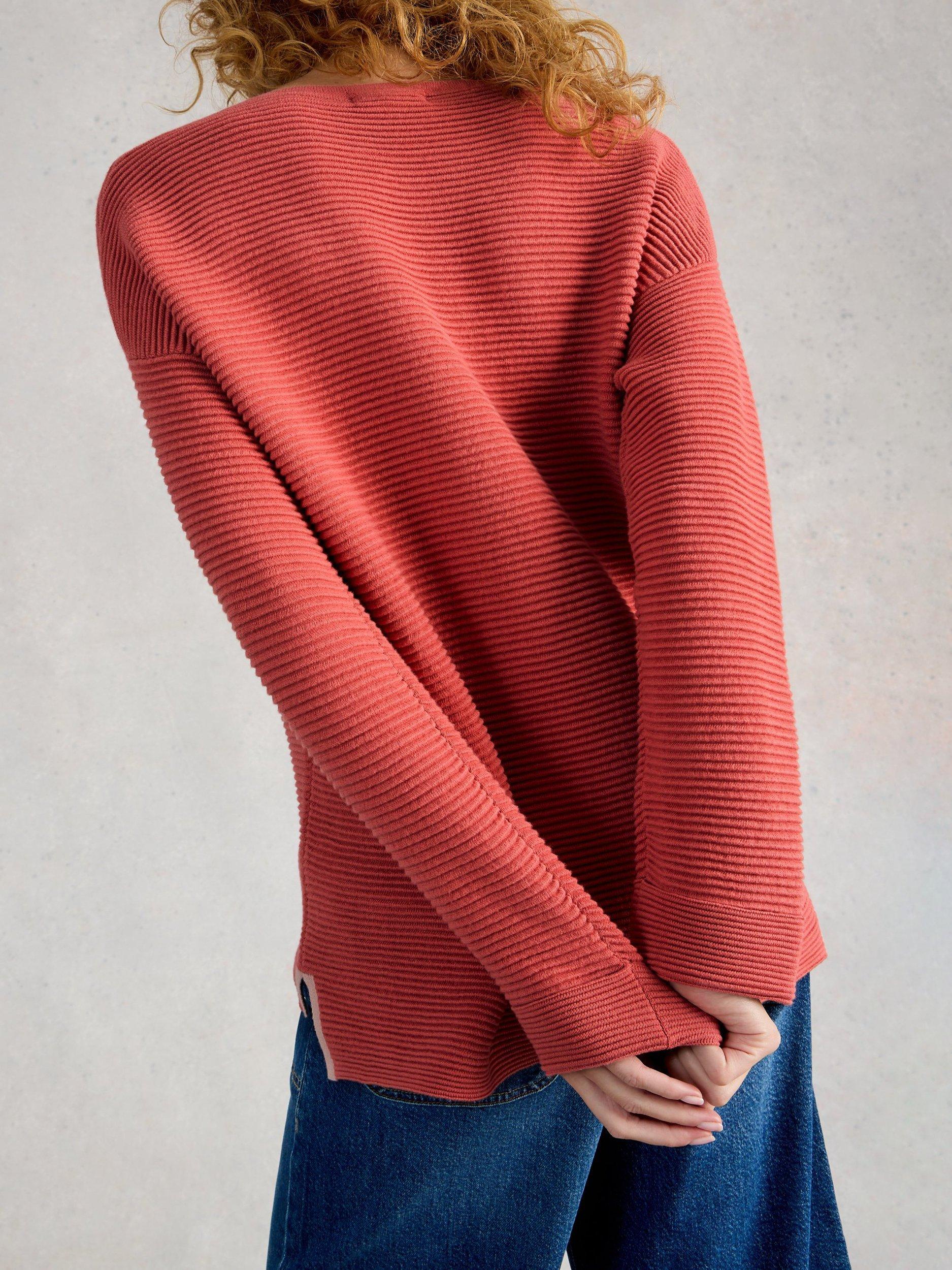 Product image 2 of 6, which shows White Stuff Jana Ribbed Jumper, Pink, 6