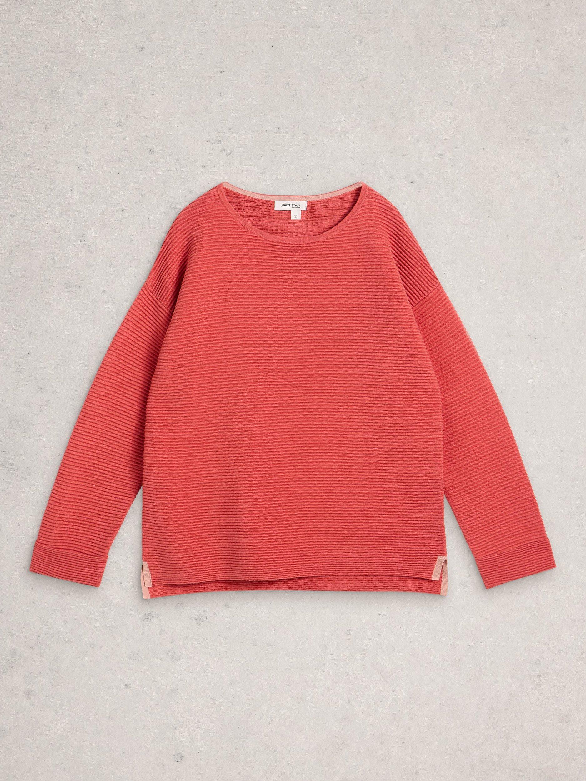 Product image 5 of 6, which shows White Stuff Jana Ribbed Jumper, Pink, 6