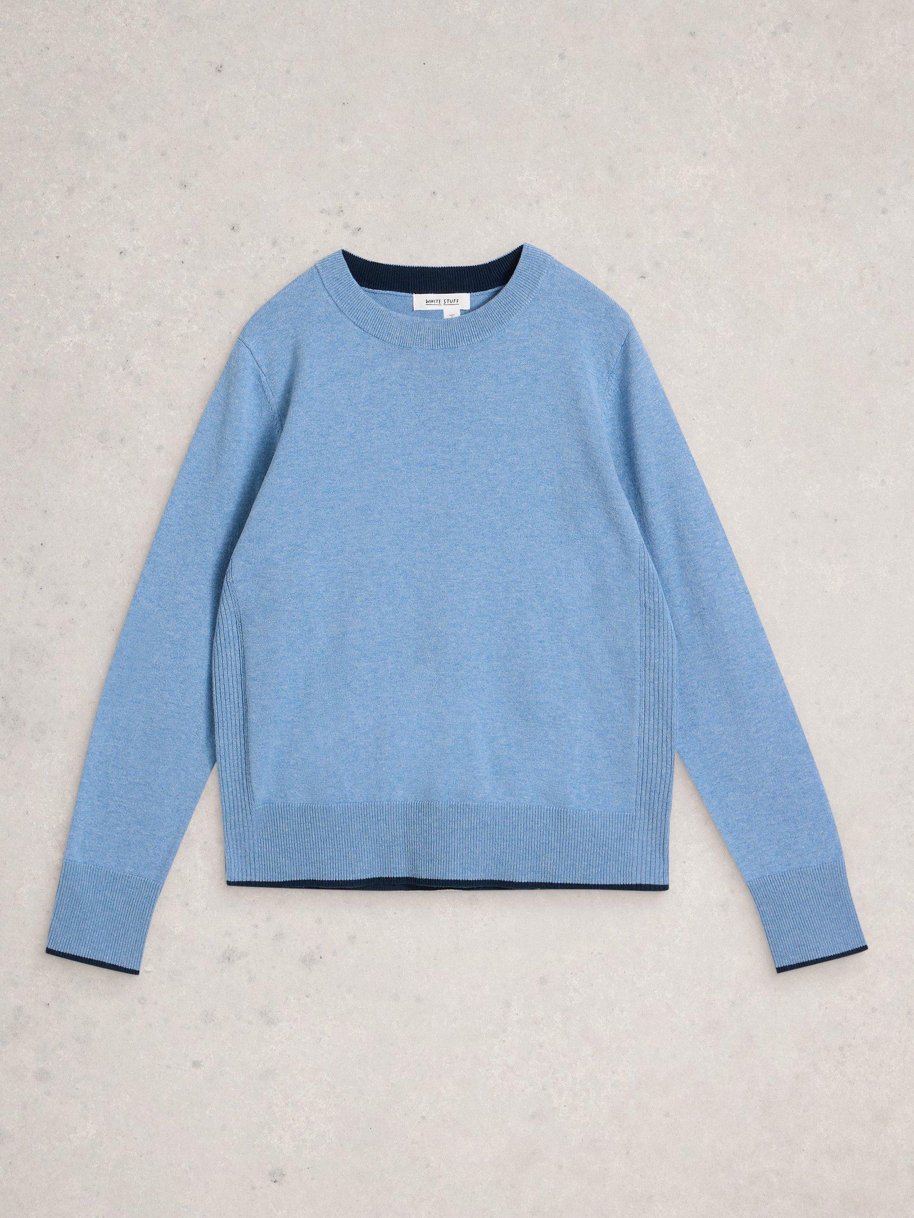 Product image 5 of 6, which shows White Stuff Katie Round Neck Jumper, Blue, 6