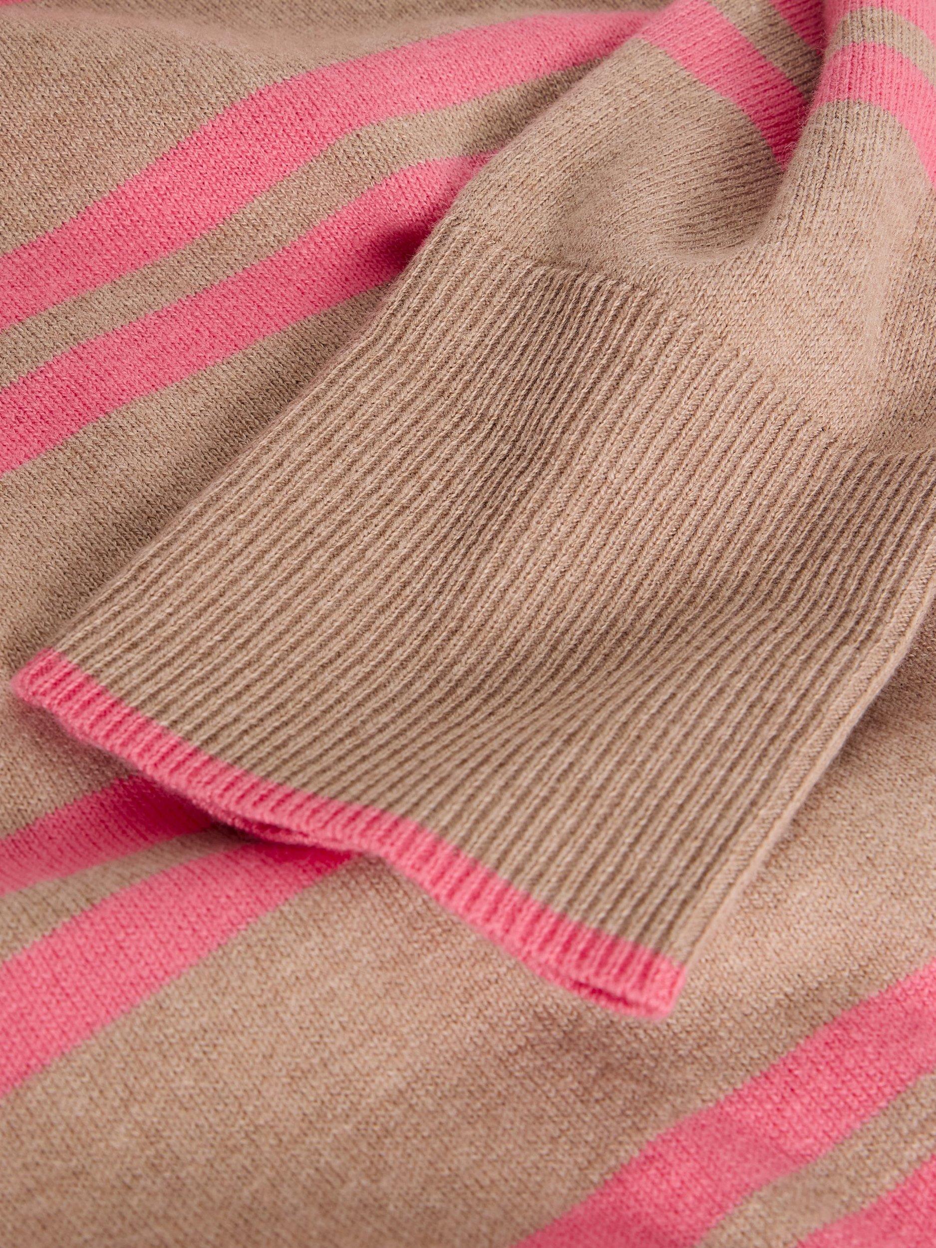 Product image 6 of 6, which shows White Stuff Katie Crew Neck Stripe Jumper, Natural/Pink, 6